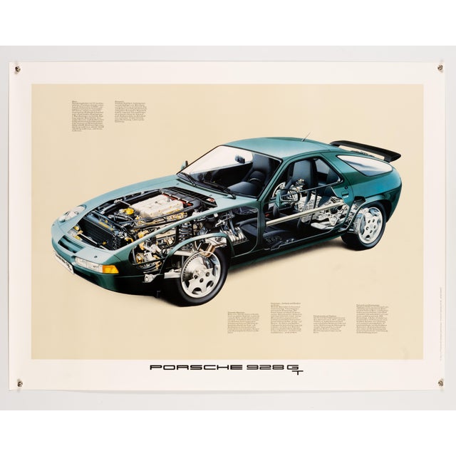 Modern Porsche 928 Gt Cutaway Poster, 1990 For Sale - Image 3 of 9