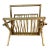 Mid Century Folding Solid Brass Hollywood Regency Magazine Rack For Sale