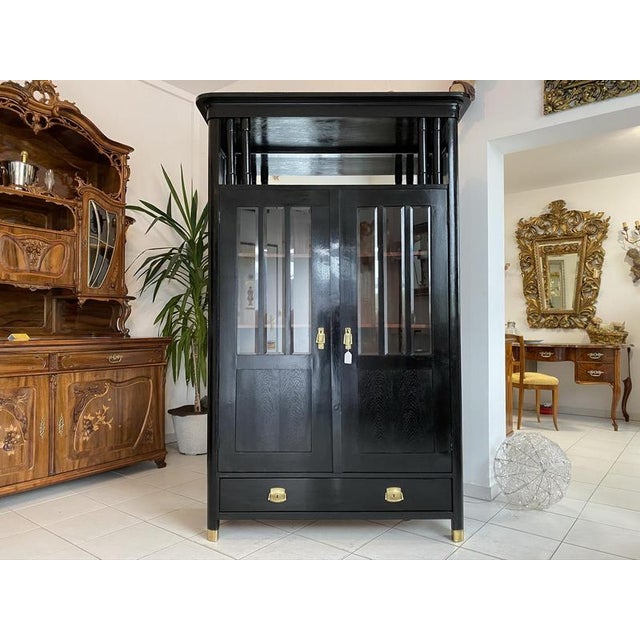 Art Nouveau Display Cabinet in Glass, 1920s For Sale - Image 4 of 11