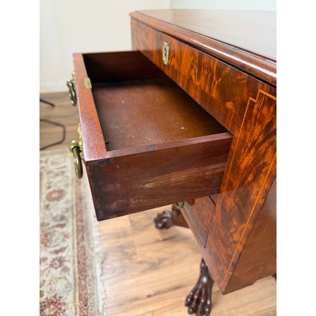 American Classical Figured Mahogany Work Table, Circa 1830–1845 Possibly New York or Philadelphia For Sale - Image 10 of 11