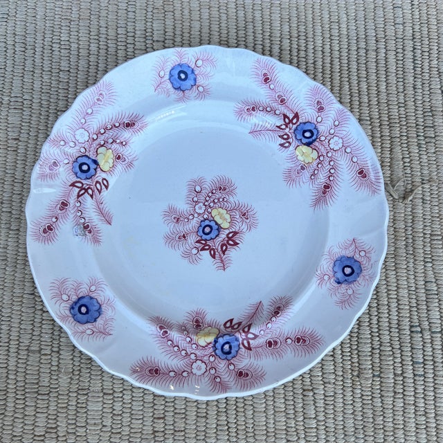 A Nice Antique Staffordshire "Feather" Pattern Red Transfer Decorated Plate, Circa 1830's For Sale - Image 6 of 10