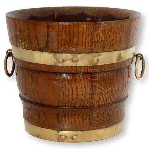 English English Banded Oak Bucket/Planter For Sale - Image 3 of 7
