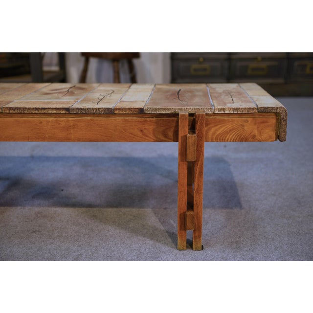 1960s Coffee Table in Beech and Ceramic by Roger Capron, 1960s For Sale - Image 5 of 14