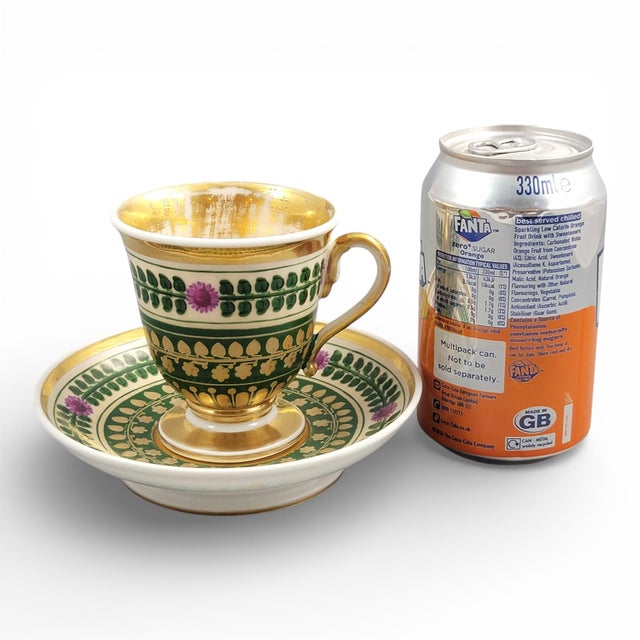 Amtique Empire Porcelain Cup and Saucer, 1820, Set of 2 For Sale - Image 13 of 14