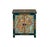 Tibetan Oriental Teal Blue Aqua Dragon Head Graphic End Table Nightstand For Sale - Image 4 of 12