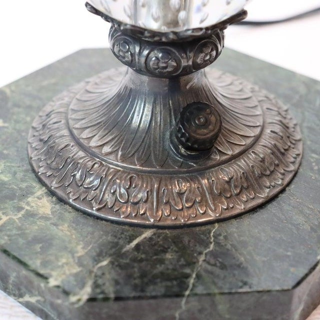 1910s Rare Antique Pairpoint Arts & Crafts Reverse Painted Moonlit Bay Landscape Lamp For Sale - Image 11 of 14