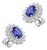 Natural 18k Gold Diamond 1.93ct Blue Sapphire Stud Earrings For Sale
