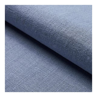 Sample - Schumacher Piet Performance Linen Fabric in Delft For Sale