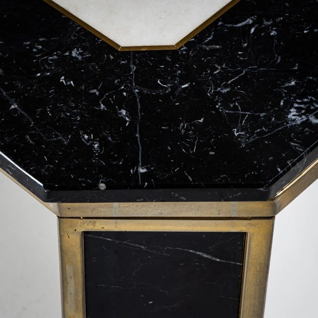 Hollywood Regency Marble and Brass Coffee Table, 1970s For Sale - Image 4 of 10