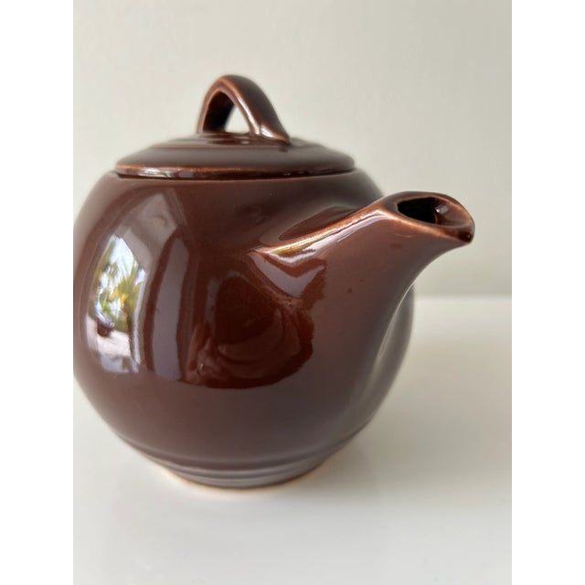 Mid century brown art deco McCoy teapot from the 1940’s.