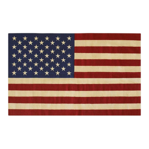 5x8 Coral Flat Weave Wool Stars Stripes Motif Geometric Modern Carpet Rug