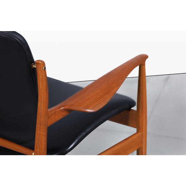 Danish Modern Fd-136 Teak and Leather Lounge Chair by Finn Juhl for France and Son For Sale - Image 11 of 14