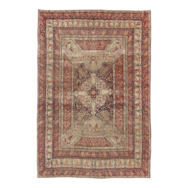 Large Antique Persian Lavar Kerman Large Rug With Incredible Details 11'6 X 16'7 For Sale