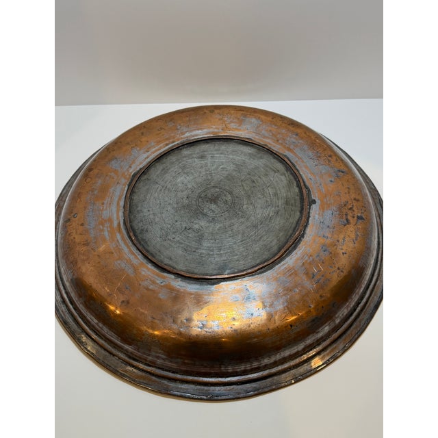 Metal Antique Ottoman Tinned Copper Sahan Serving Dish – Dated 1309 Ah (1891 Ad) For Sale - Image 7 of 12