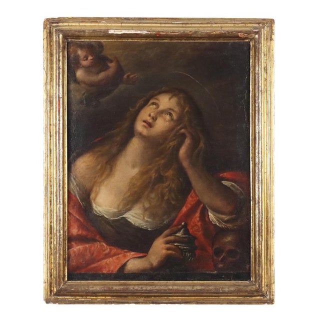 Penitent Magdalene, 1600s, Oil on Canvas, Framed For Sale - Image 12 of 12