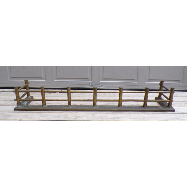 Antique Large Brass Fireplace Fender Fire Surround Early 20th Century For Sale - Image 15 of 16