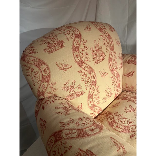 Chinoiserie Upholstered Club Wing or Arm Chair George Smith Style Covered in Either Bennison or Pierre Frey Fabr For Sale - Image 3 of 13