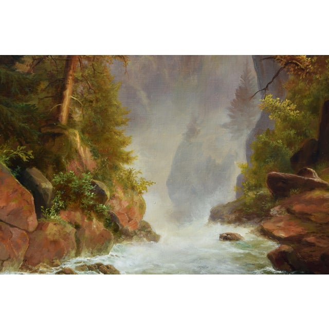 Hermann Dieste, Mountain Landscape, 1990s, Oil Painting on Canvas, Framed For Sale - Image 8 of 10