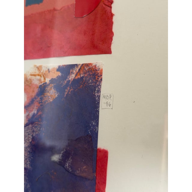 Abstract Original Mixed Media Abstract Paper Collage by Mark Peterson, 1986, Vintage Framed Art From Phillips Gallery For Sale - Image 3 of 10