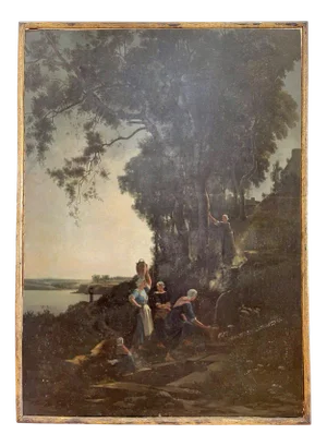 The Washerwomen, Large Oil on Canvas