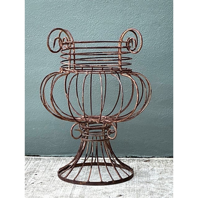 Vintage Sculptural Metal Urn For Sale - Image 4 of 12