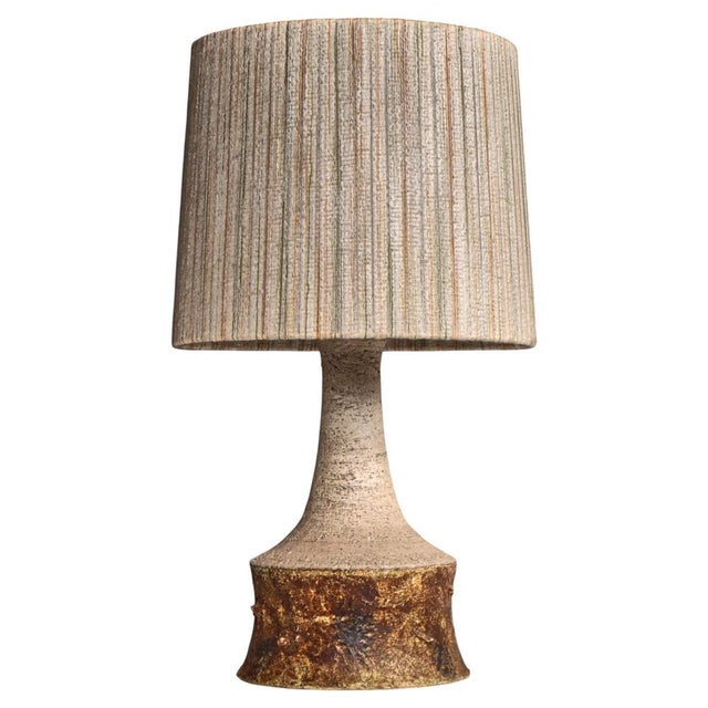 Danish Modern Stoneware Table Lamp with String Shade from Bartholdy, 1970s For Sale - Image 14 of 14