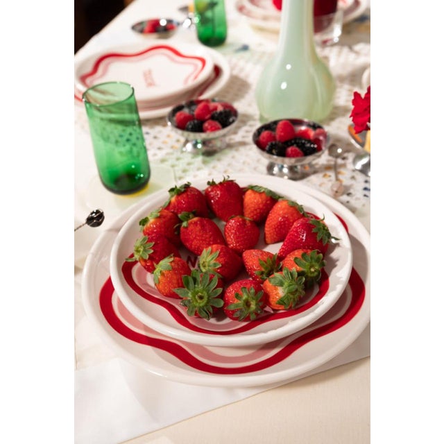 Contemporary Talk of the Table Artisanal Plate Set- 2 Pieces For Sale - Image 3 of 13