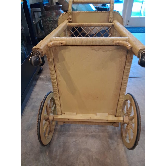 Antique American Bar Harbor Wicker Tea Cart, Attributed to Heywood-Wakefield, Circa 1910–1925 For Sale In Naples, FL - Image 6 of 7