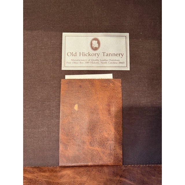 Old Hickory Tannery Leather Club Chairs and Ottoman For Sale - Image 12 of 12