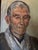 An evocative mid-century portrait oil painting depicting a gentleman rendered in an expressive, heavily textured impasto...