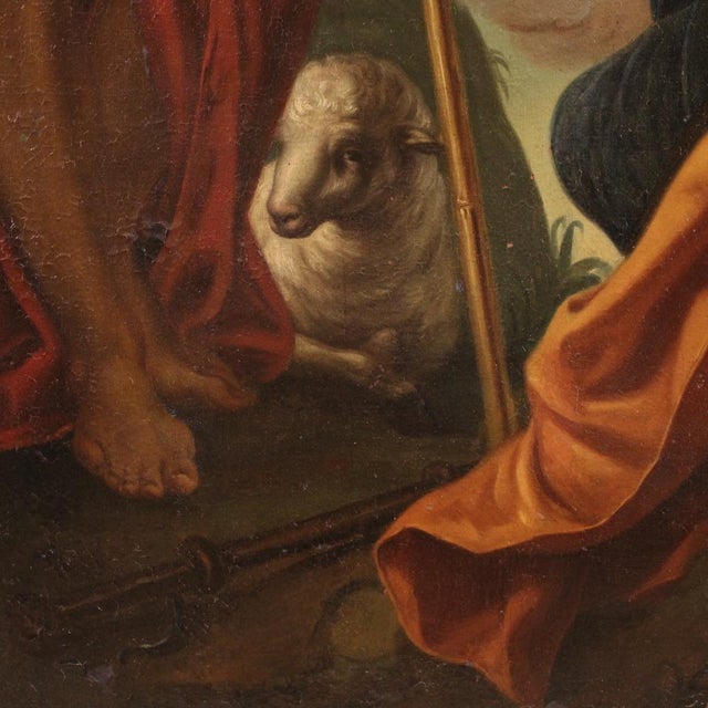 Italian Artist, Madonna and Child with St. John the Baptist and St. Roch, 1780, Oil on Canvas For Sale - Image 15 of 16