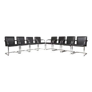 Visasoft Leather Black Cantilever Office Chairs by Vitra, Set of 8 For Sale