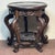 Wood Vintage Ebonized Wood Display Stand | Round Carved Pedestal | Chinoiserie Decor For Sale - Image 7 of 8