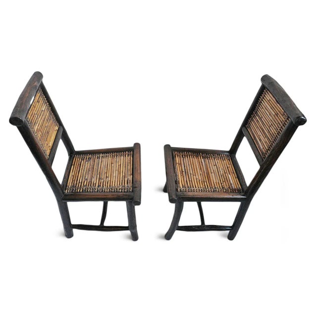 Mid 20th Century Vintage Pair of Bamboo Chairs For Sale - Image 5 of 9