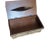 2020s Traditional Country Rustic Elegant Box: Solid Wood, Hinged Lid, Gold Tone Trim, Scalloped Walnut Ornamental Facial Tissue Napkin Holder Decor For Sale - Image 5 of 10