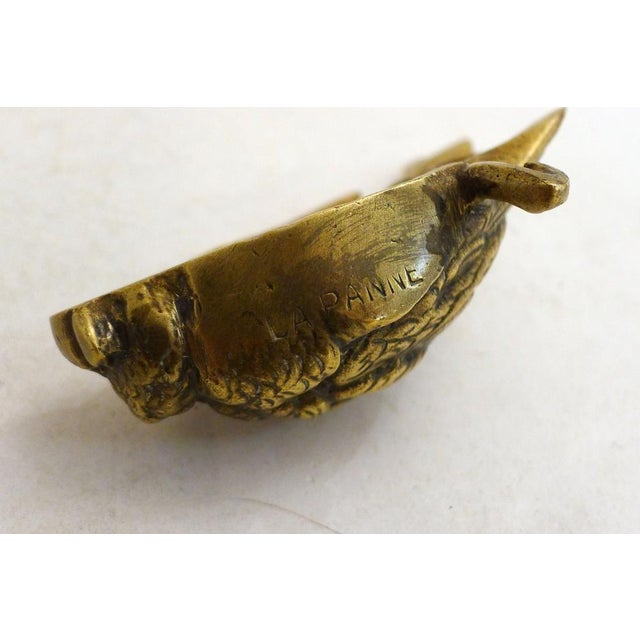 Small Paperweight Sculpture of a Dead Bird in Gilt Bronze or Brass, Early 20th Century For Sale - Image 4 of 13