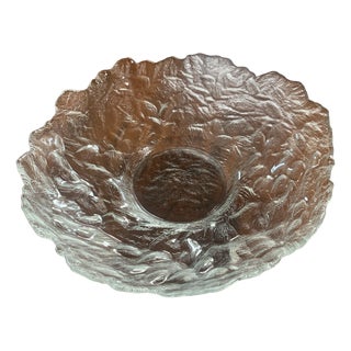 Large Vintage Glass Bowl, 1970s For Sale