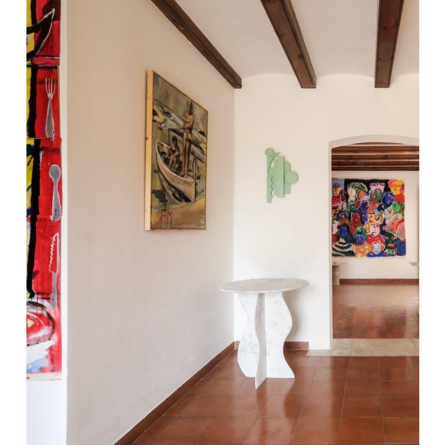 Handmade painted wall sculpture by Copenhagen based Artist Tilde Grynnerup. Grynnerup’s early influences include Mèret...