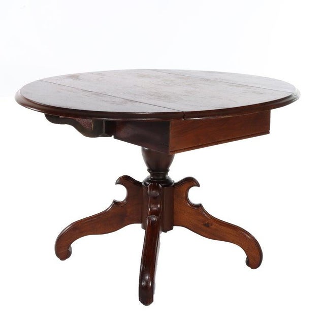 Antique Victorian Walnut Drop Leaf Table C1890 For Sale - Image 9 of 11