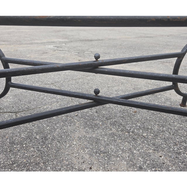 Metal 44" Rectangular Handmade Moroccan Petrol Blue Mosaic Coffee Table For Sale - Image 7 of 8