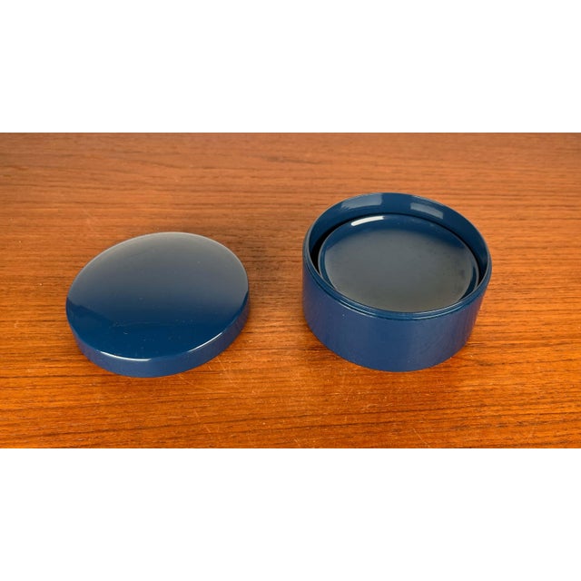 Mid-Century Modern German Blue Space Age Coasters with Box, 1960s, Set of 5 For Sale - Image 4 of 13