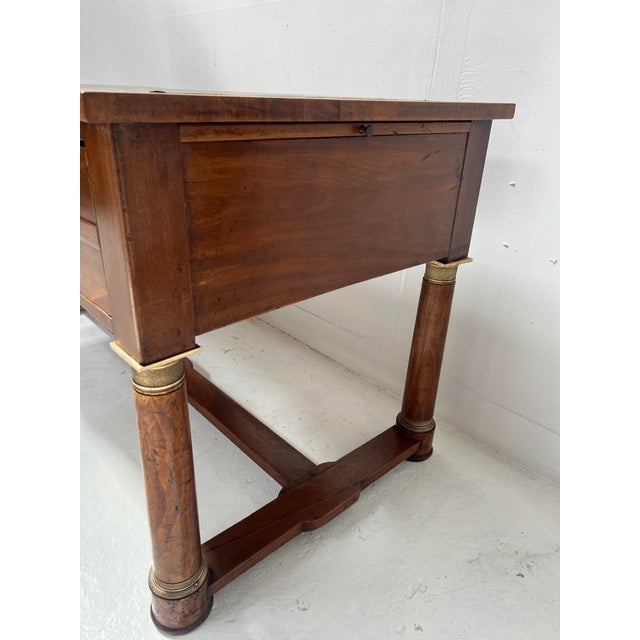 Wood 19th Century Empire Desk in Mahogany and Veneer For Sale - Image 7 of 13