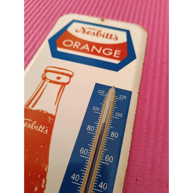 Premium Vintage Style Nesbitt's Orange Soda Bottle Advertising Thermometer Sign For Sale - Image 6 of 13