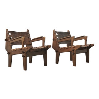Vintage Ecuadorian Rocking Chair and Armchairs by Angel I. Pazmino for Muebles De Estilo, 1960s, Set of 3 For Sale