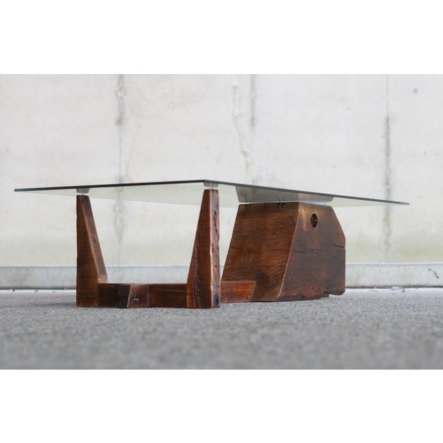 Reclaimed Wood Glass Top Coffee Table Chairish