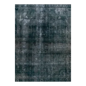 Blue Vintage Overdyed Handmade Allover Designed Wool Rug 8'8" X 11'8"