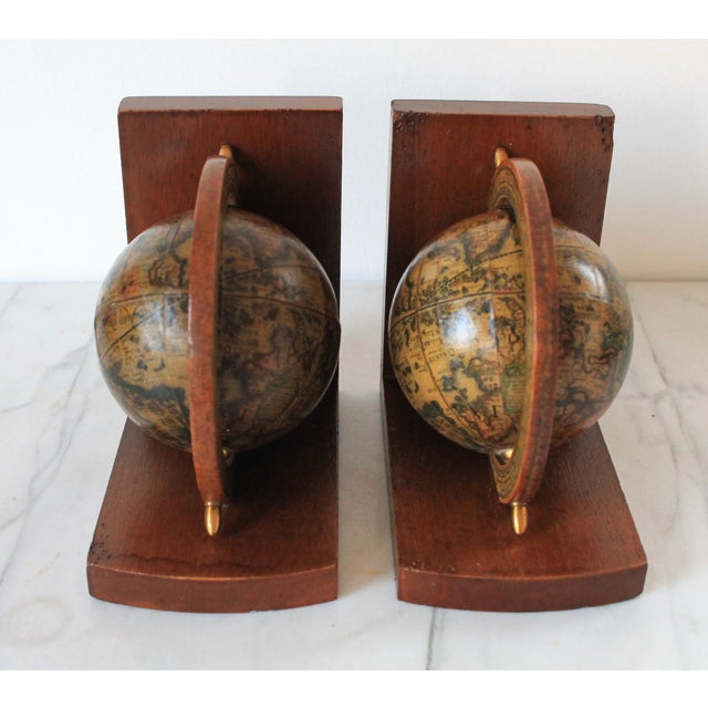 Pair of Vintage Old World Globe Bookends For Sale In Milwaukee - Image 6 of 12