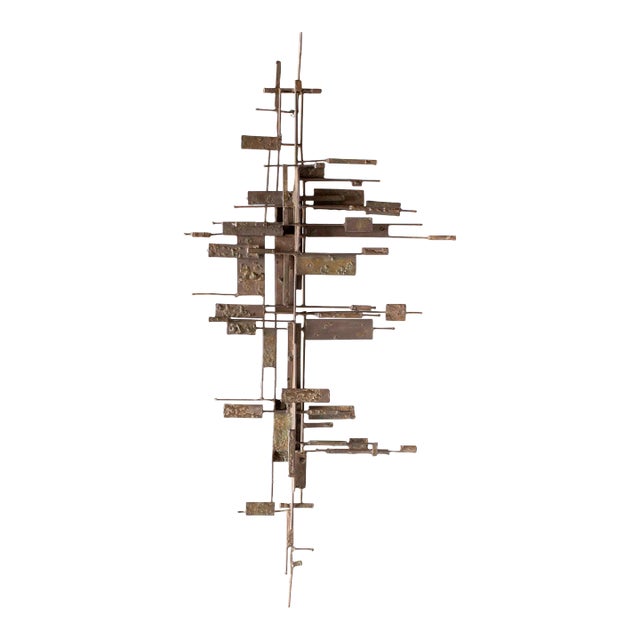 Jack Boyd Hand Forged Steel and Bronze Textured Wall Sculpture, Late 1960s For Sale