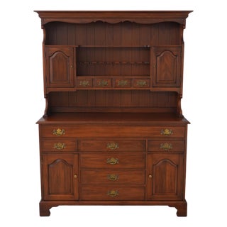 Henkel Harris Cherry Step Back Cupboard Hutch For Sale