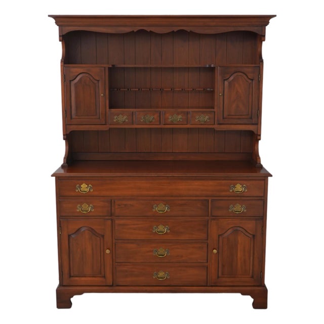 Henkel Harris Cherry Step Back Cupboard Hutch For Sale